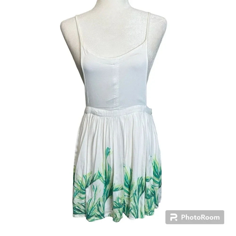 Free People Tropical Oasis Jumper Skirt Tassel Swing Beach Green Size Small Pet.